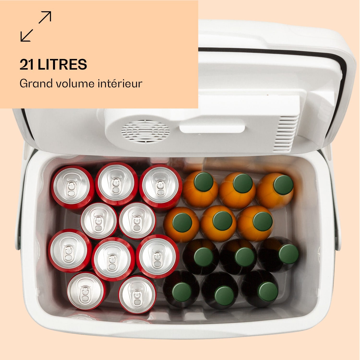 BeerBelly 21 Glacière électrique Fonction de refroidissement et de réchauffement Port USB Mode ECO