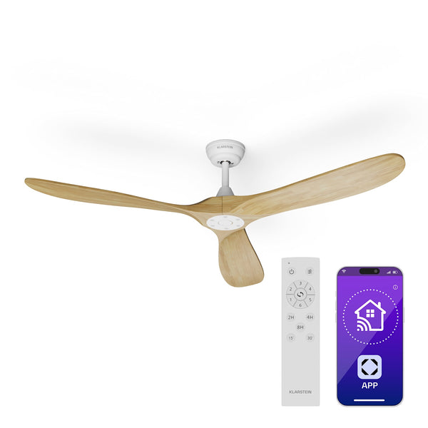 Bahama Breeze Smart Ventilateur de plafond | Pales de rotor en bois massif | Télécommande + contrôle par application