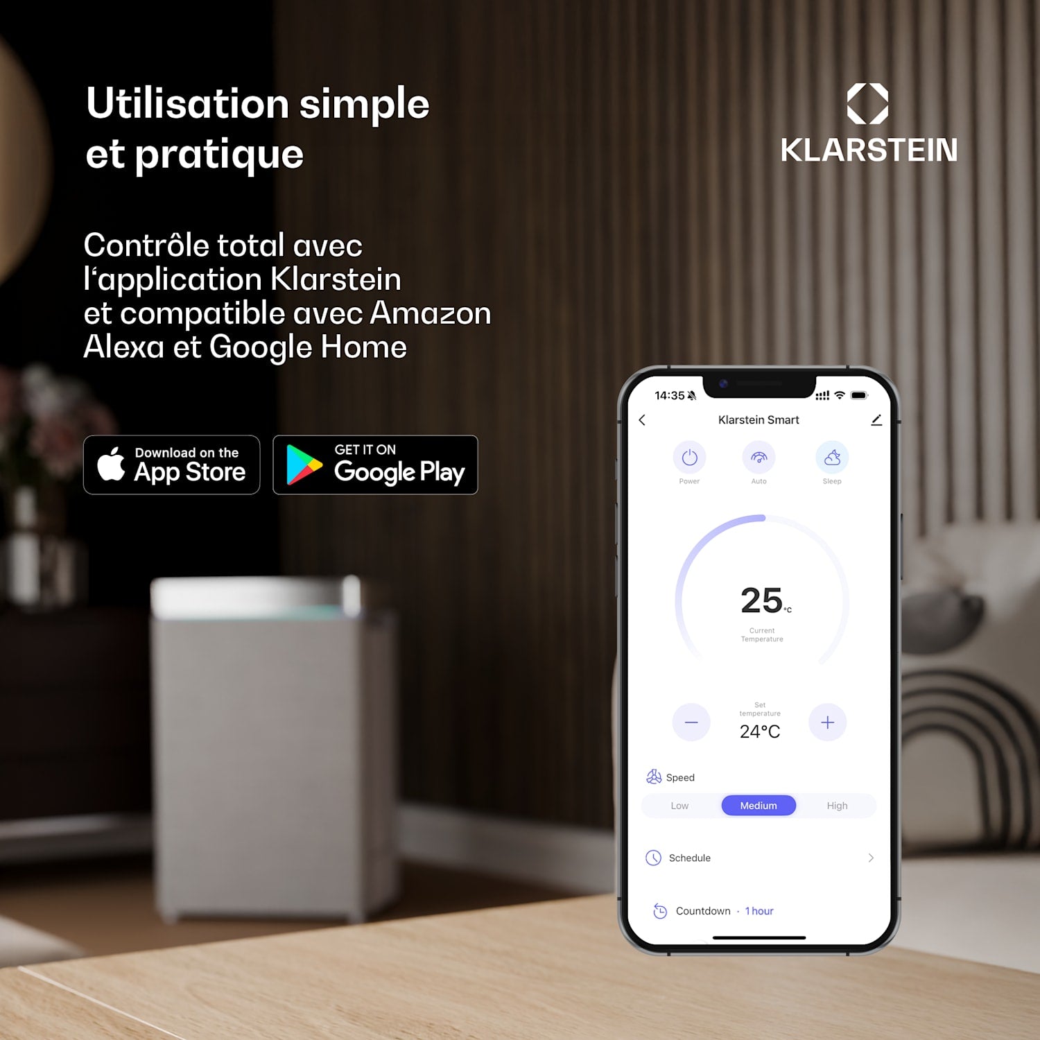 Bahama Breeze Smart Ventilateur de plafond | Pales de rotor en bois massif | Télécommande + contrôle par application