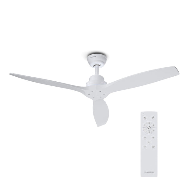 Santa Elena Ventilateur de plafond 52" 9060 m³/h Pales en bois véritable 6 vitesses Télécommande