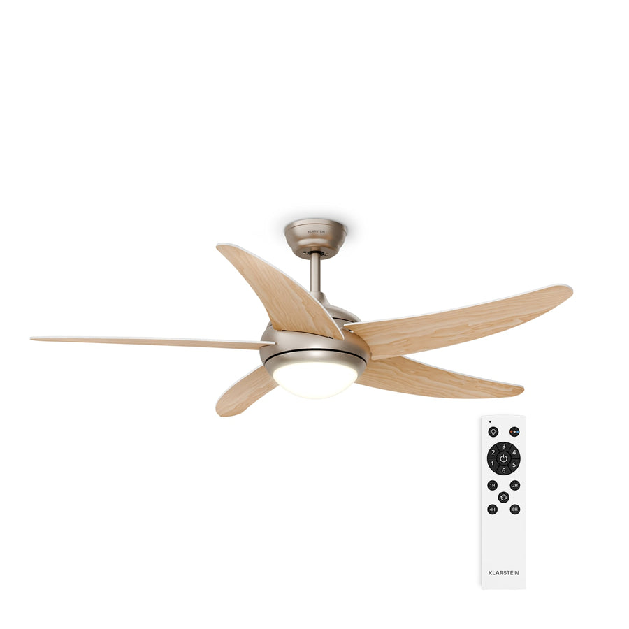 Bolero ventilateur de plafond avec éclairage | 132 cm | 35 W | Silencieux | Bois