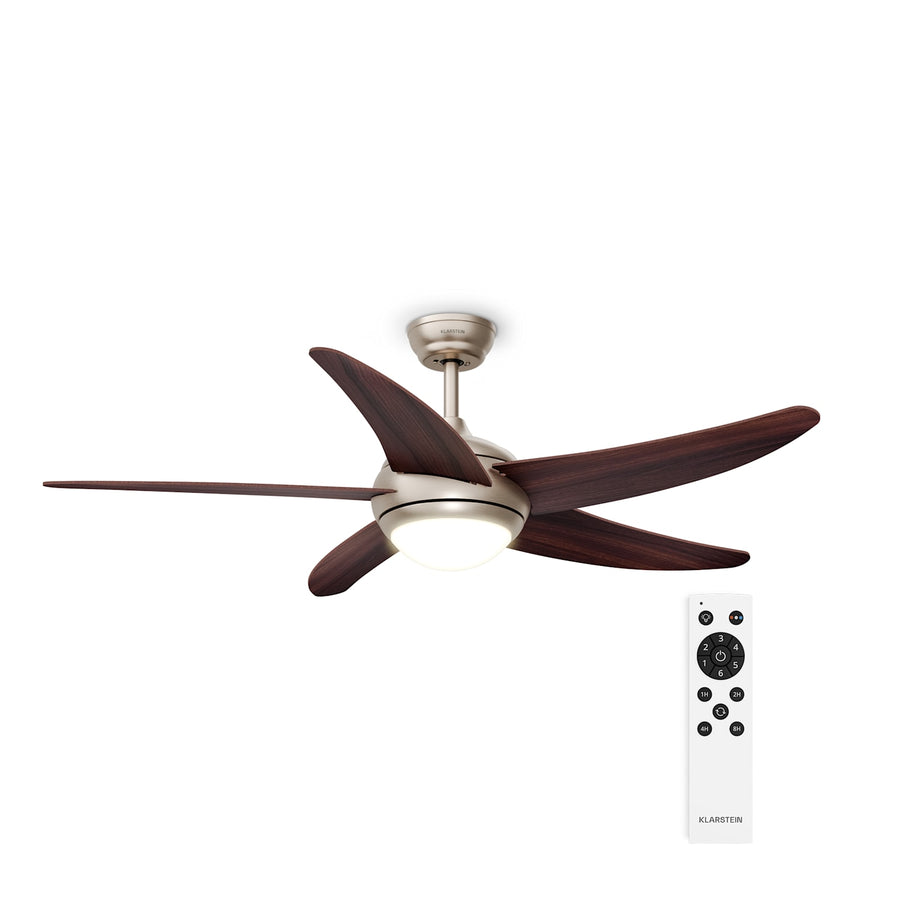 Bolero ventilateur de plafond avec éclairage | 132 cm | 35 W | Silencieux | Bois